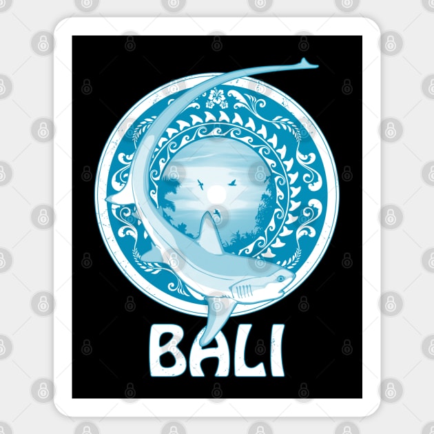 Thresher Shark Bali Indonesia Sticker by NicGrayTees